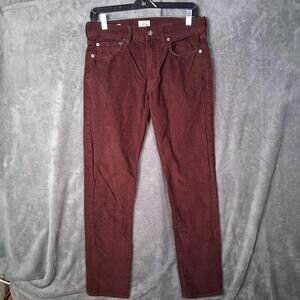 J Crew 770 Corduroy Pants Mens 29x32 Straight Leg Maroon Preppy Casual